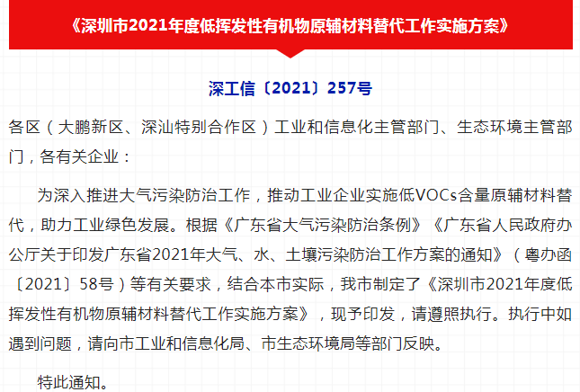 對(duì)VOCs年排放量≧10噸的企業(yè)開展低VOCs原輔材料替代的全面排查